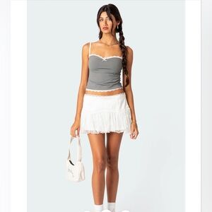 EDIKTED Alara Lace Trim Tank Top